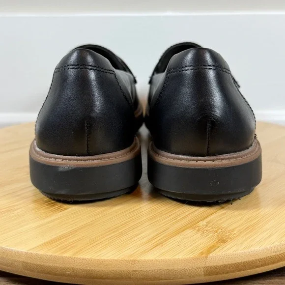 Clarks Slip on Shoe Women's Size 10M Raisie Arlie Black Leather Loafers Everyday - Picture 4 of 8